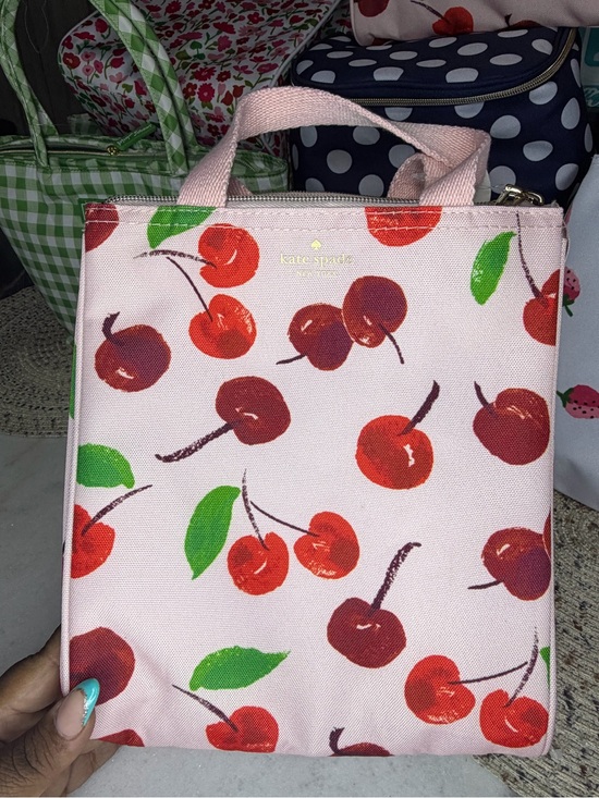 kate spade Handbags - kate spade Pink 🍒Cherry Canvas Lunch Bag
